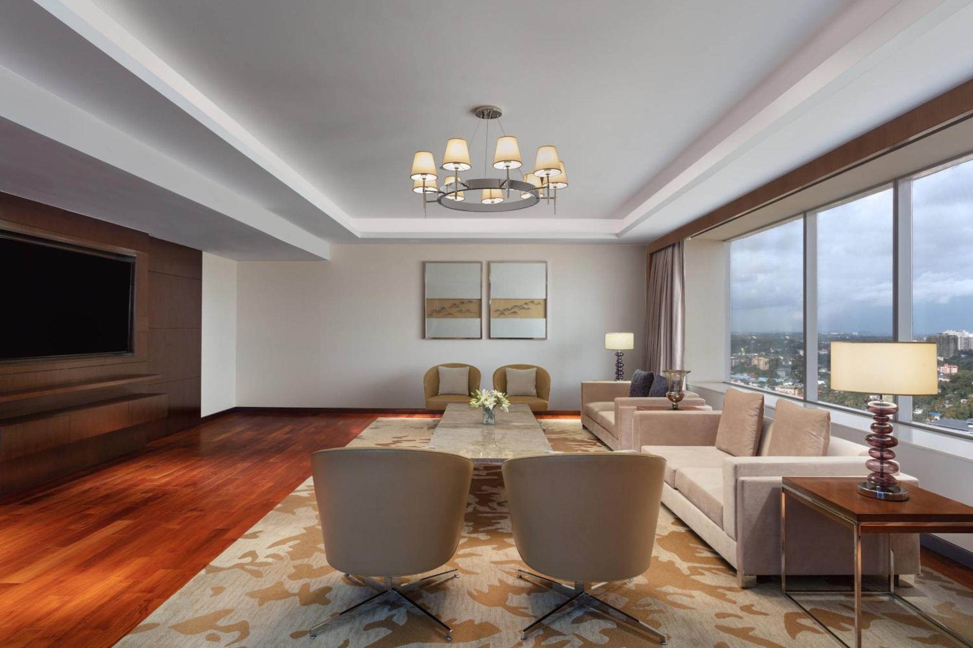 Kochi Marriott Hotel Exterior foto A 3D rendering of a living room